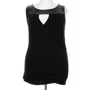 TORRID Black Bodycon Dress Faux Leather Trim Moto LBD Biker Punk Size 3x